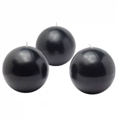 Zest Candle 3 In. Black Ball Candles (6-Box)