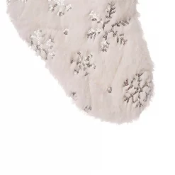Glitzhome 21 In. H Polyester White Plush Stocking With Snowflake Christmas -Indoor-Christmas-Decorations Sales unnamed file 693