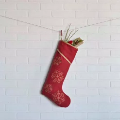 VHC Brands 20 In. Cotton/Nylon Revelry Brick Red Traditional Christmas Decor Stocking -Indoor-Christmas-Decorations Sales unnamed file 698