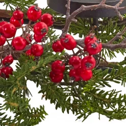 Nearly Natural 6.5 In. Berry And Pine Triple Candleabrum -Indoor-Christmas-Decorations Sales unnamed file 740