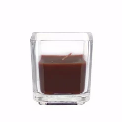 Zest Candle 2 In. Brown Square Glass Votive Candles (12-Box)