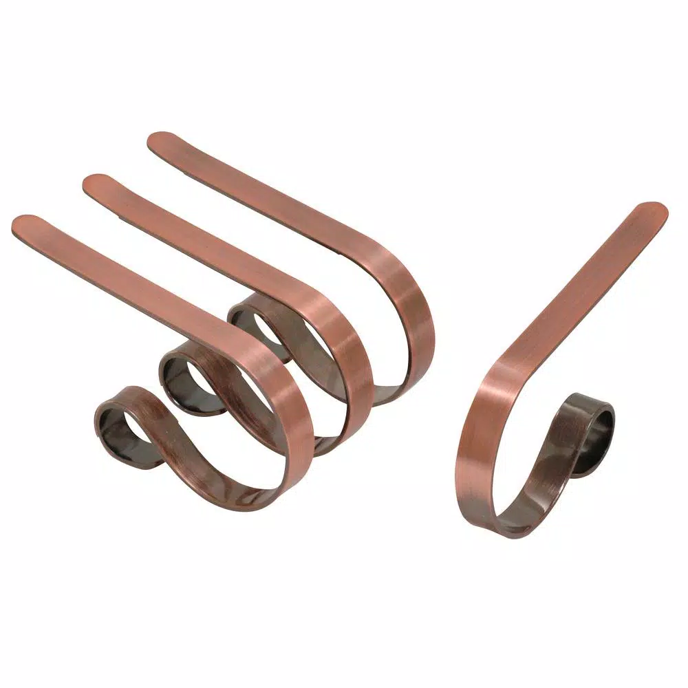 Haute Decor Original MantleClip Brushed Copper Stocking Holder (4-Pack) 1 Haute Decor Original MantleClip Brushed Copper Stocking Holder (4-Pack)