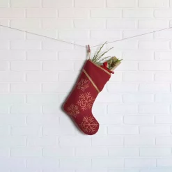VHC Brands 15 In. Cotton/Nylon Revelry Brick Red Traditional Christmas Decor Stocking -Indoor-Christmas-Decorations Sales unnamed file 793