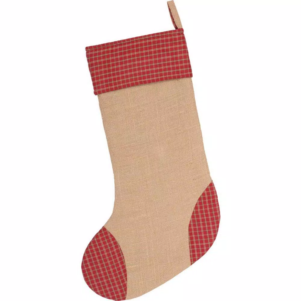 VHC Brands 20 In. Cotton And Jute Green Dolly Star Primitive Christmas Decor Pocket Stocking 2 VHC Brands 20 In. Cotton And Jute Green Dolly Star Primitive Christmas Decor Pocket Stocking - Image 2