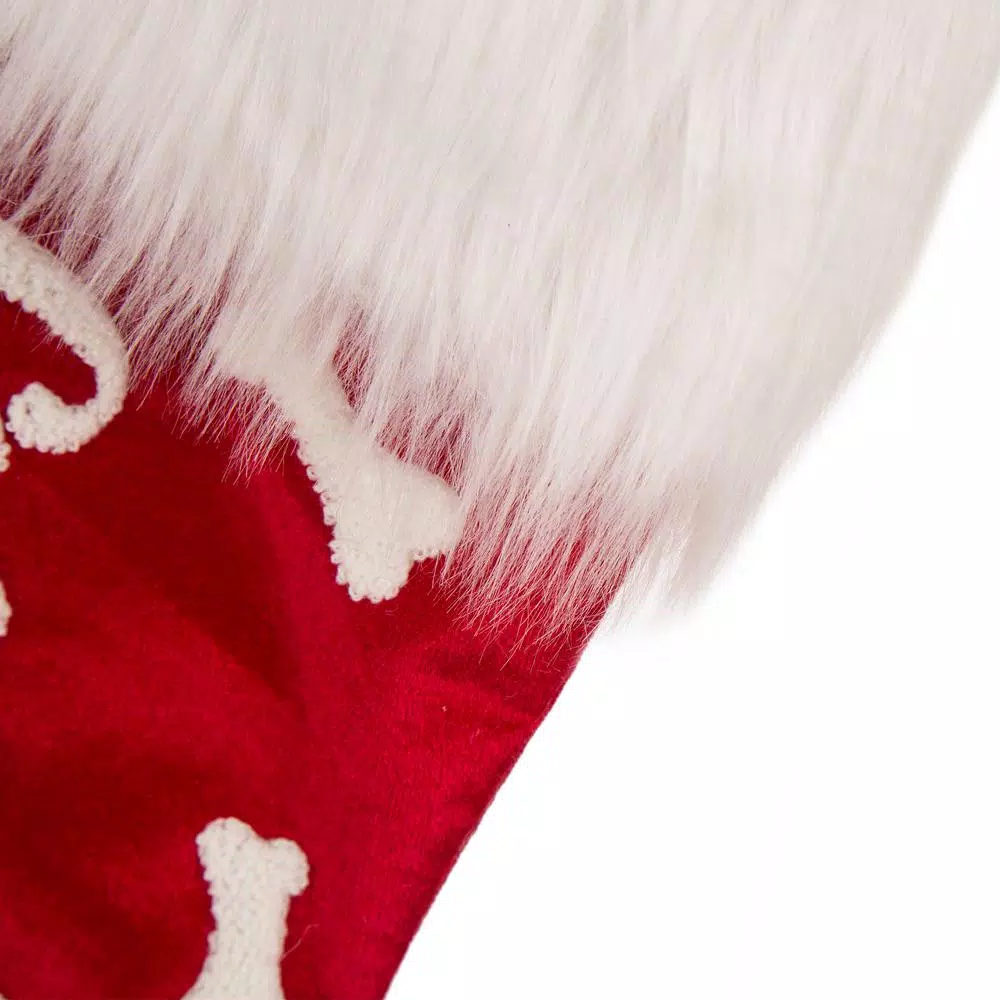 Glitzhome 21 In. H Polyester Velvet Christmas Stocking With Plush Cuff- Good Dog (2-Pack) 4 Glitzhome 21 In. H Polyester Velvet Christmas Stocking With Plush Cuff- Good Dog (2-Pack) - Image 4