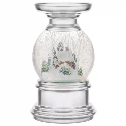Haute Decor 7.5 In. Log Cabin Snowburst Animated Snow Globe Candleholder Log Cabin