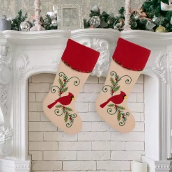 Glitzhome 21 In. Polyester Fabric Christmas Decoration Stocking (2-Pack) 13 Glitzhome 21 In. Polyester Fabric Christmas Decoration Stocking (2-Pack) -Indoor-Christmas-Decorations Sales unnamed file 922