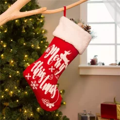 Glitzhome 21 In. H Fabric Stocking, In. Merry Christmas In 13 Glitzhome 21 In. H Fabric Stocking, In. Merry Christmas In -Indoor-Christmas-Decorations Sales unnamed file 931
