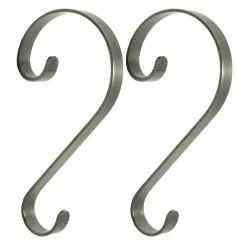 Haute Decor Stocking Scrolls Stocking Holders In Pewter (2-Pack)