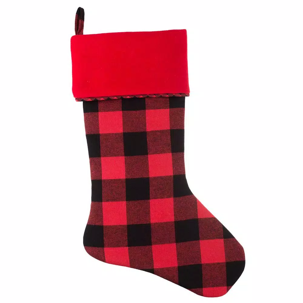 Haute Decor HangRight 18.7 In. Red And White Polyester Buffalo Check Stocking (2-Pack) 1 Haute Decor HangRight 18.7 In. Red And White Polyester Buffalo Check Stocking (2-Pack)