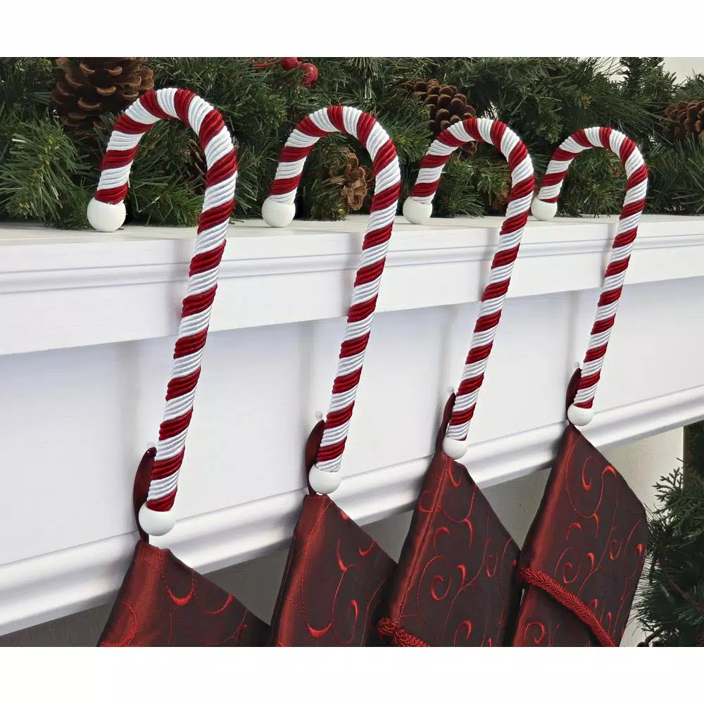Haute Decor 9 In. Candy Cane Large Version Stocking Holder (4-Pack) 2 Haute Decor 9 In. Candy Cane Large Version Stocking Holder (4-Pack) - Image 2