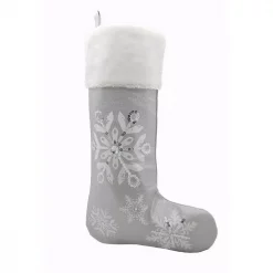 Manor Luxe 20 In. Glistening Snow Christmas Stocking