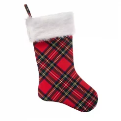 Haute Decor HangRight 18.7 In. Polyester Plaid Stocking (2-Pack)